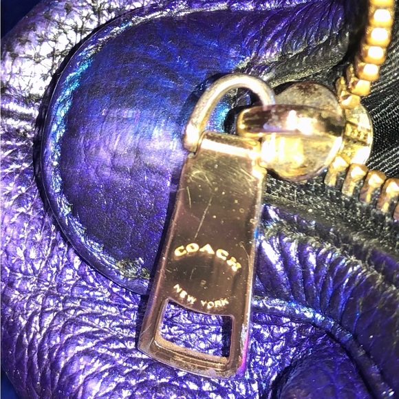 Coach Madison Metallic Multi Color Leather Satchel Shoulder Bag 13. X 6. X 11 - Picture 6 of 15